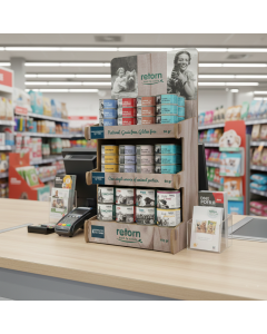 Expositor Peque&ntilde;o de latas h&uacute;medas para perros y gatos Retorn